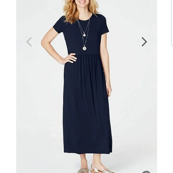 J. Jill | Dresses | Jjill Scoopneck Black Knit Midi Dress | Poshmark